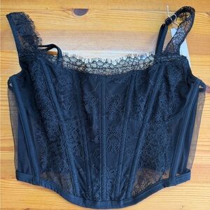 Victoria’s Secret DREAM ANGELS Unlined Bustier Corset Top Bra black small NWT